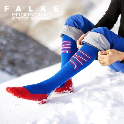 Falke Sk Kids Skiing Tights - Blue - Ski Clothing & Accessories
